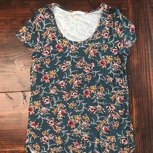NEW teal floral top